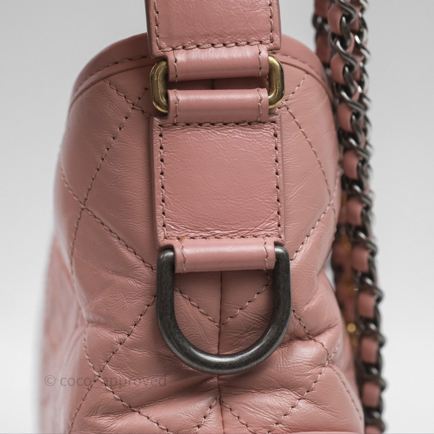 Chanel Small Gabrielle Hobo Quilted Pink Aged Calfskin