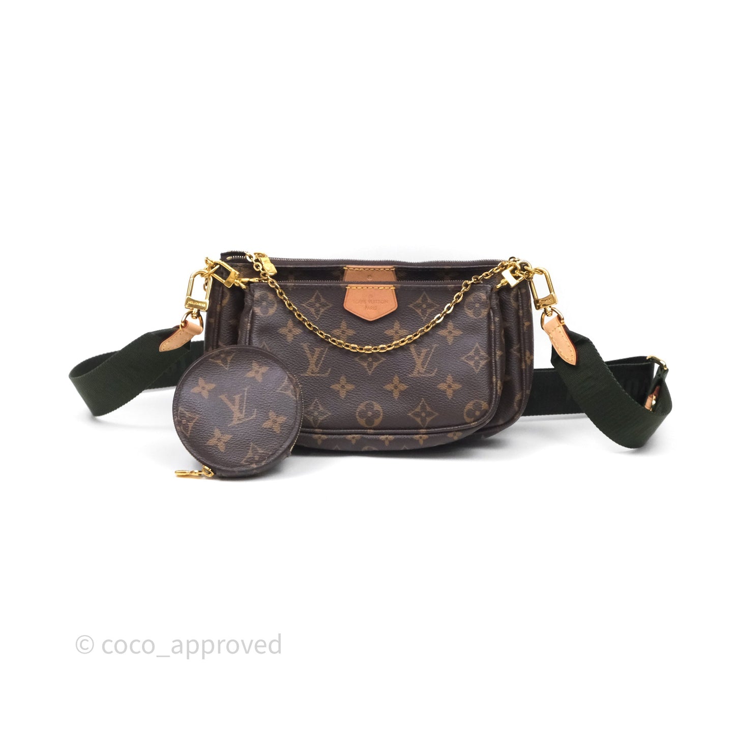 Louis Vuitton Multi Pochette Accessories Khaki Monogram Canvas