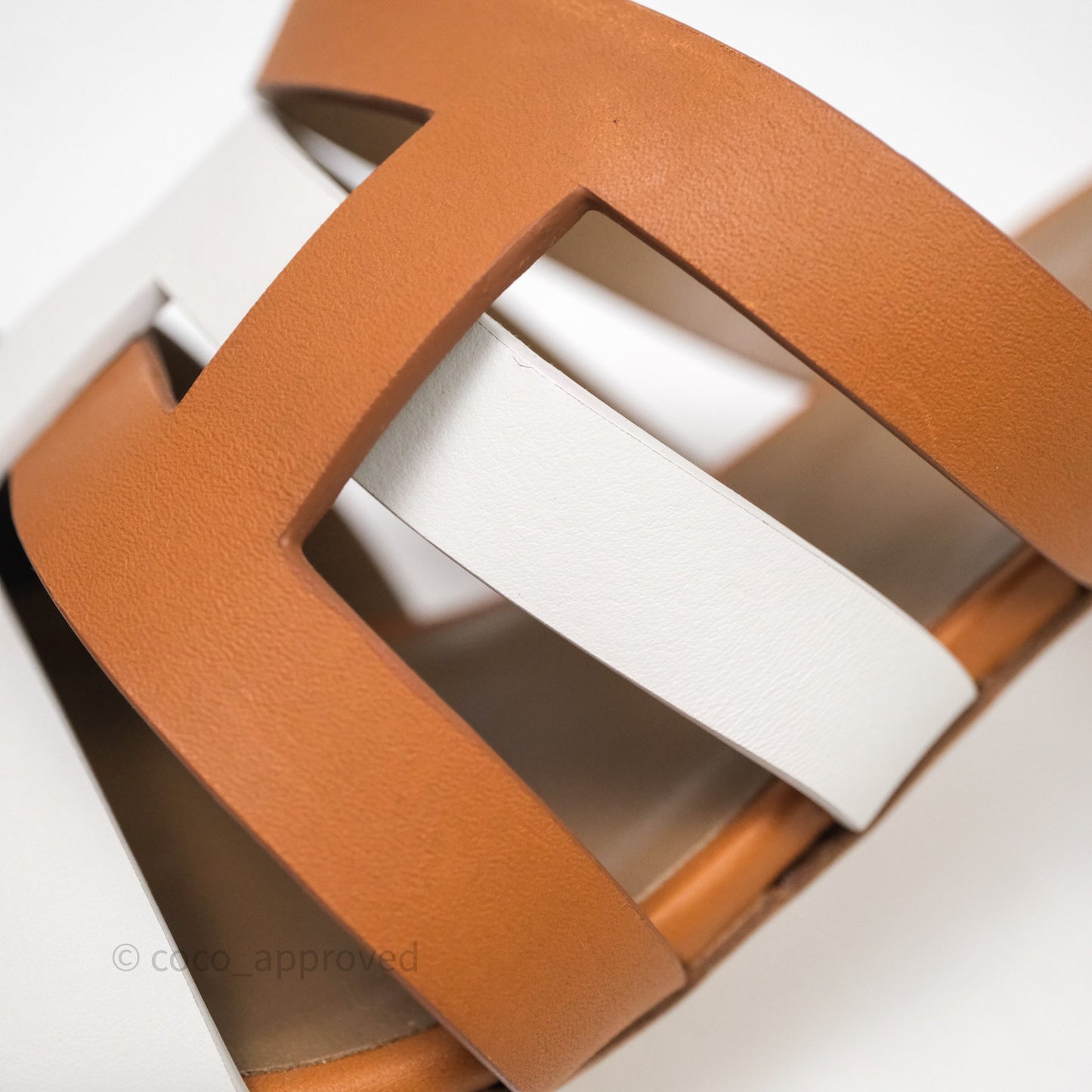 Hermes Amica Sandal Blanc/Naturel Size 38.5