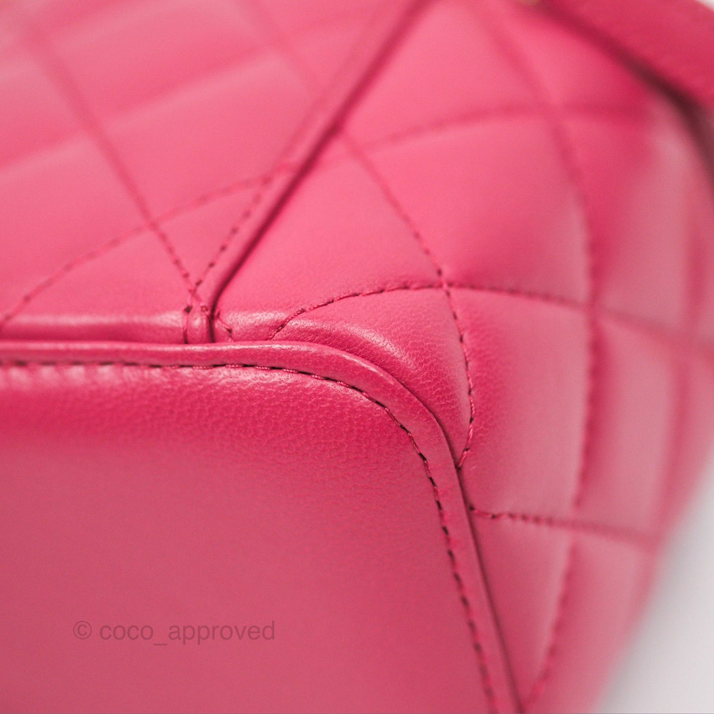 Chanel Mini Top Handle Vanity With Chain Dark Pink Lambskin Aged Gold Hardware