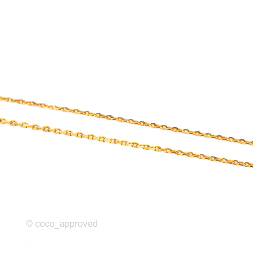 Hermès Mini Pop H Rose Dragee Pendant Necklace Gold Hardware