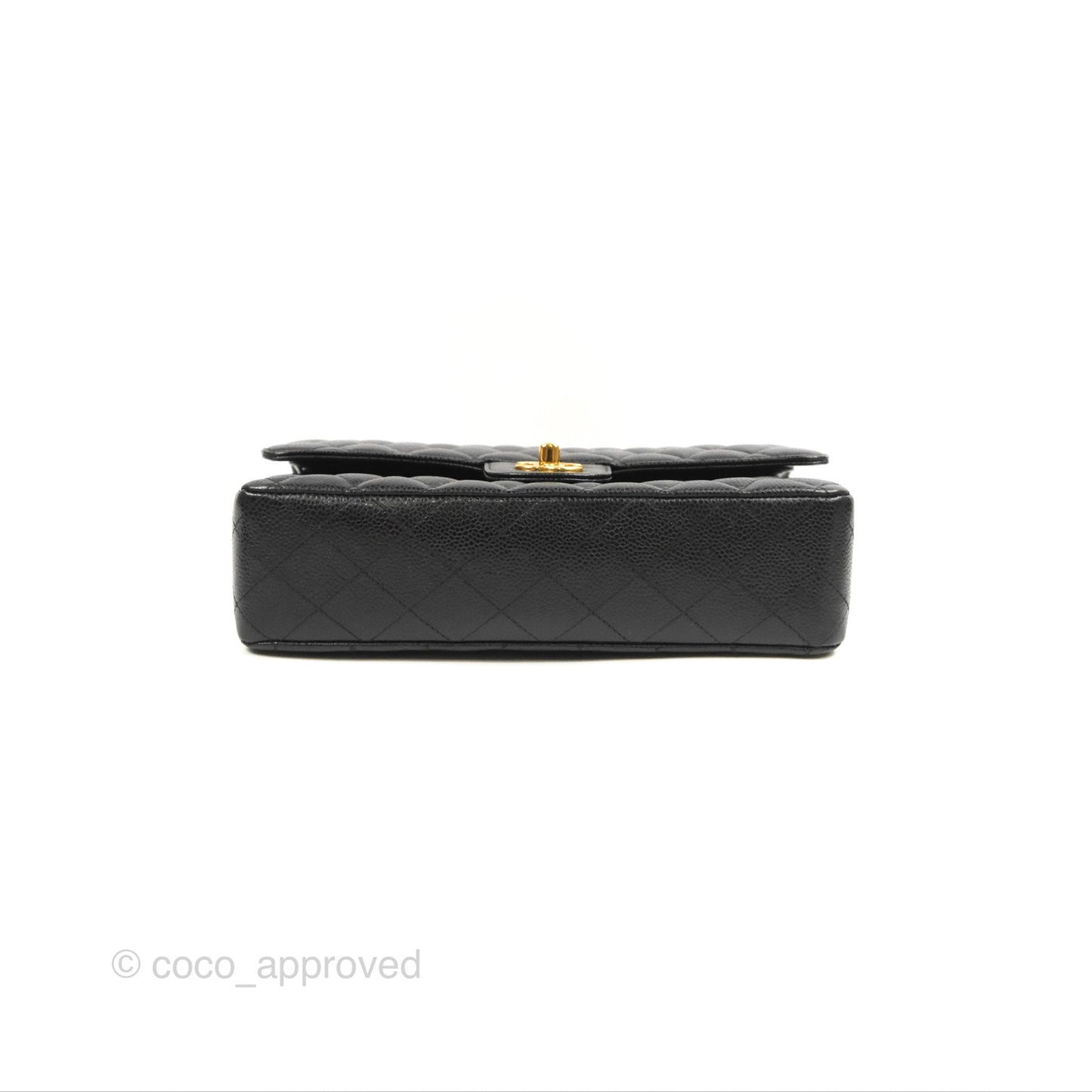 Chanel Classic M/L Medium Flap Quilted Black Caviar Gold Hardware