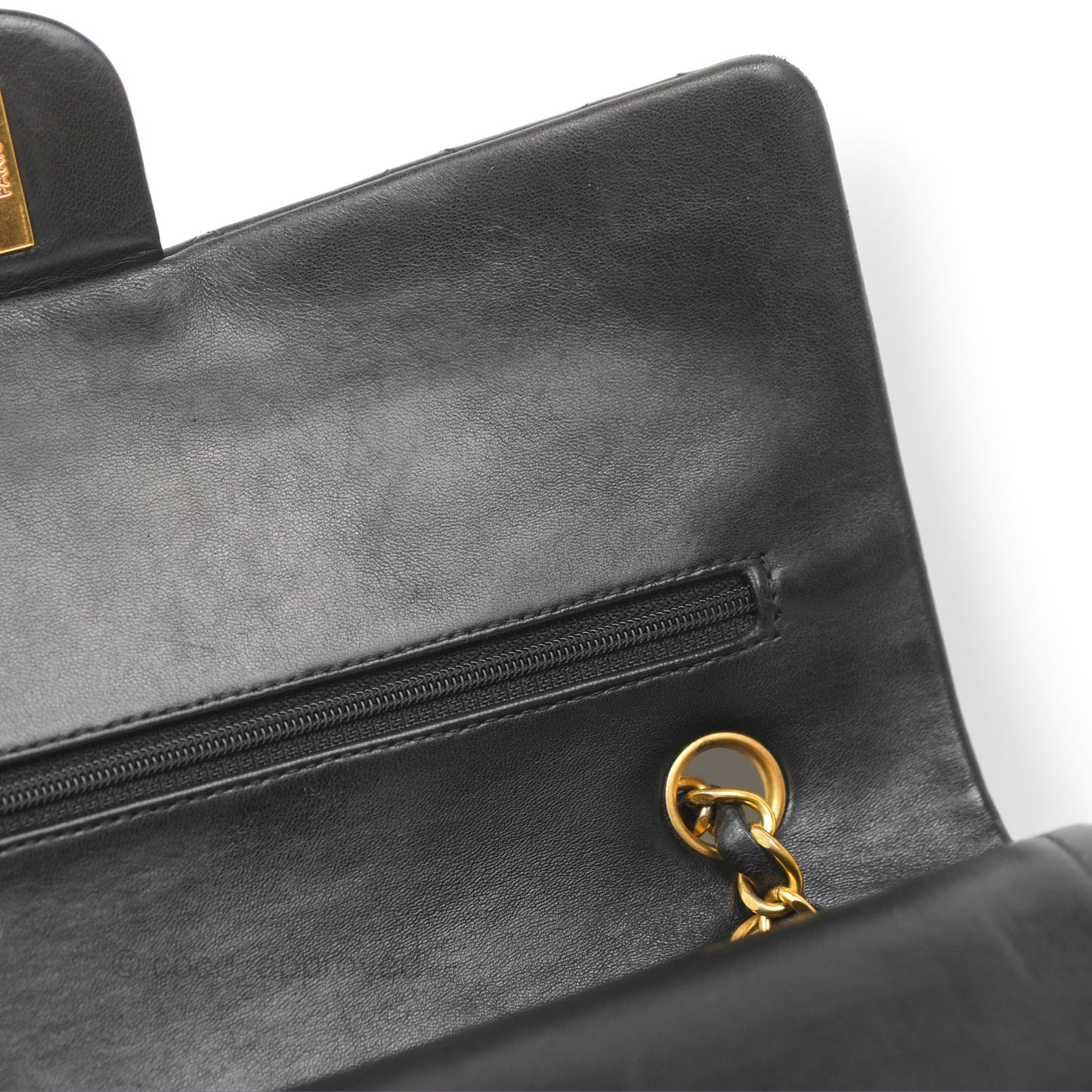 Chanel Classic Vintage Medium Flap Black Lambskin 24K Gold Hardware