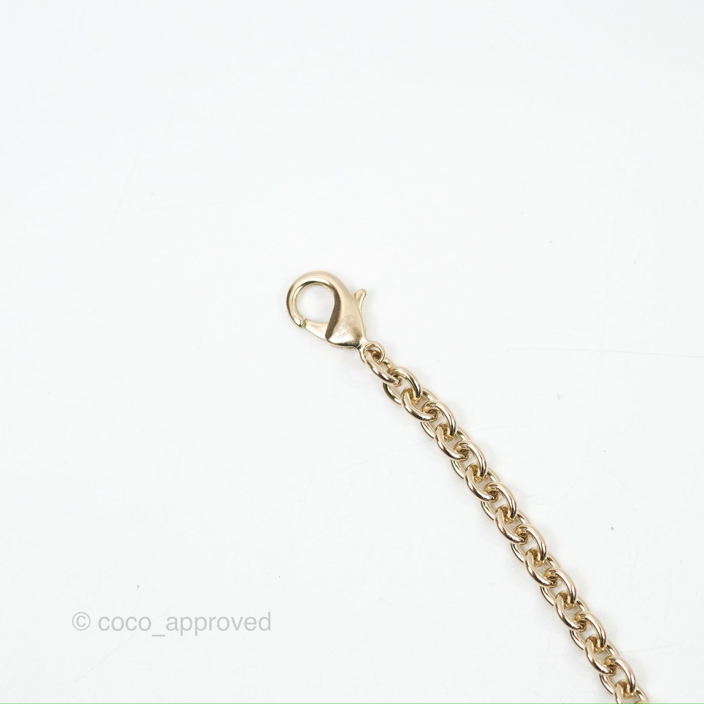 Chanel Crystal CC No.5 Pearl Necklace Gold Tone 21S