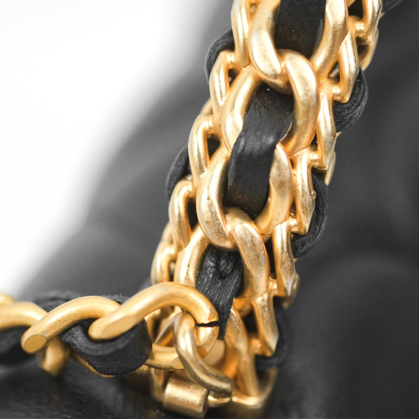 Chanel Top Handle Clutch With Chain Black Lambskin Aged Gold Hardware