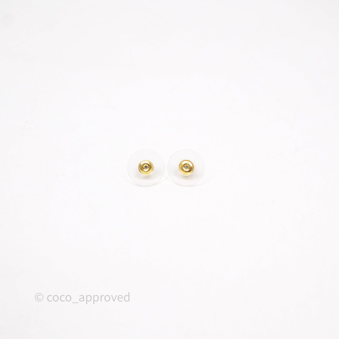 Chanel CC Pearl Crystals Earrings Gold Tone 23B