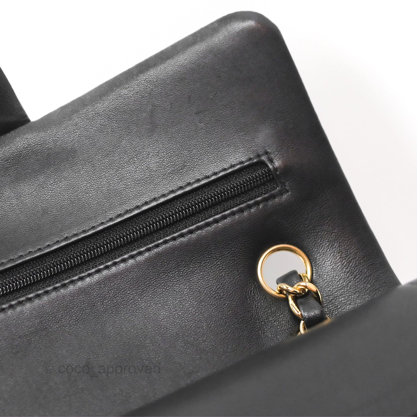 Chanel Small Classic Quilted Flap Black Lambskin Gold Hardware