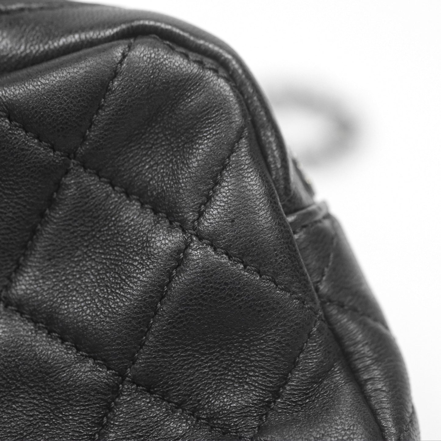 Chanel Mini Quilted Double Pouch Bag Lambskin Sliver Hardware