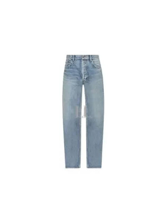 Luxury Saint Laurent Loose Fit Mid Rise Jeans Blue