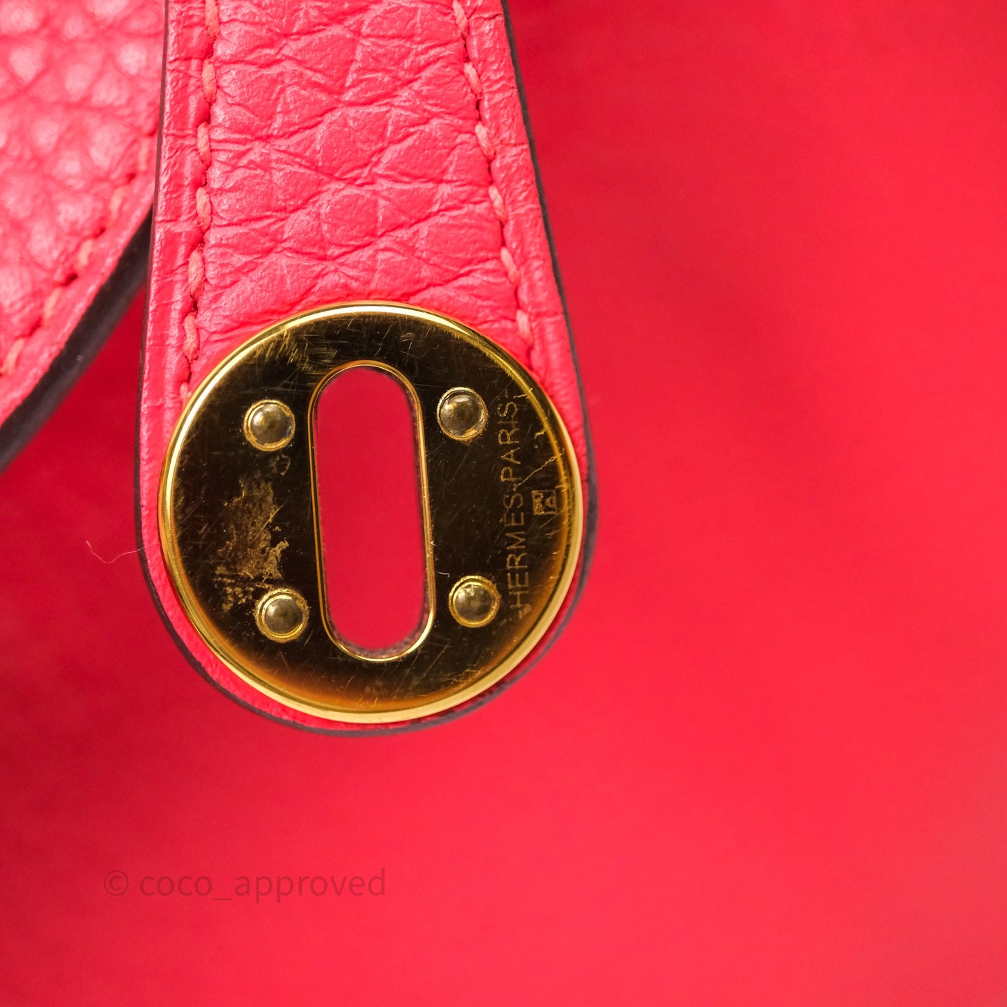Hermès Mini Lindy 0E Rose Texas Clemence Gold Hardware