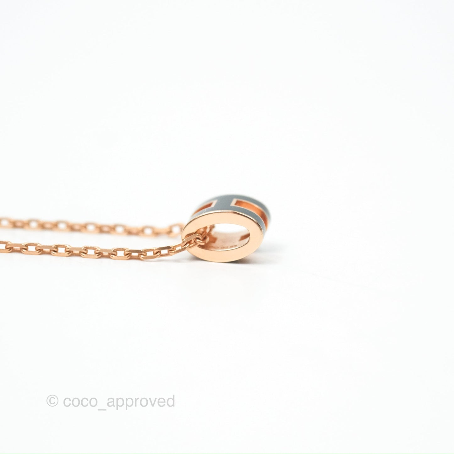 Hermès Mini Pop H Pendant Necklace Vert Cypres Rose Gold Hardware