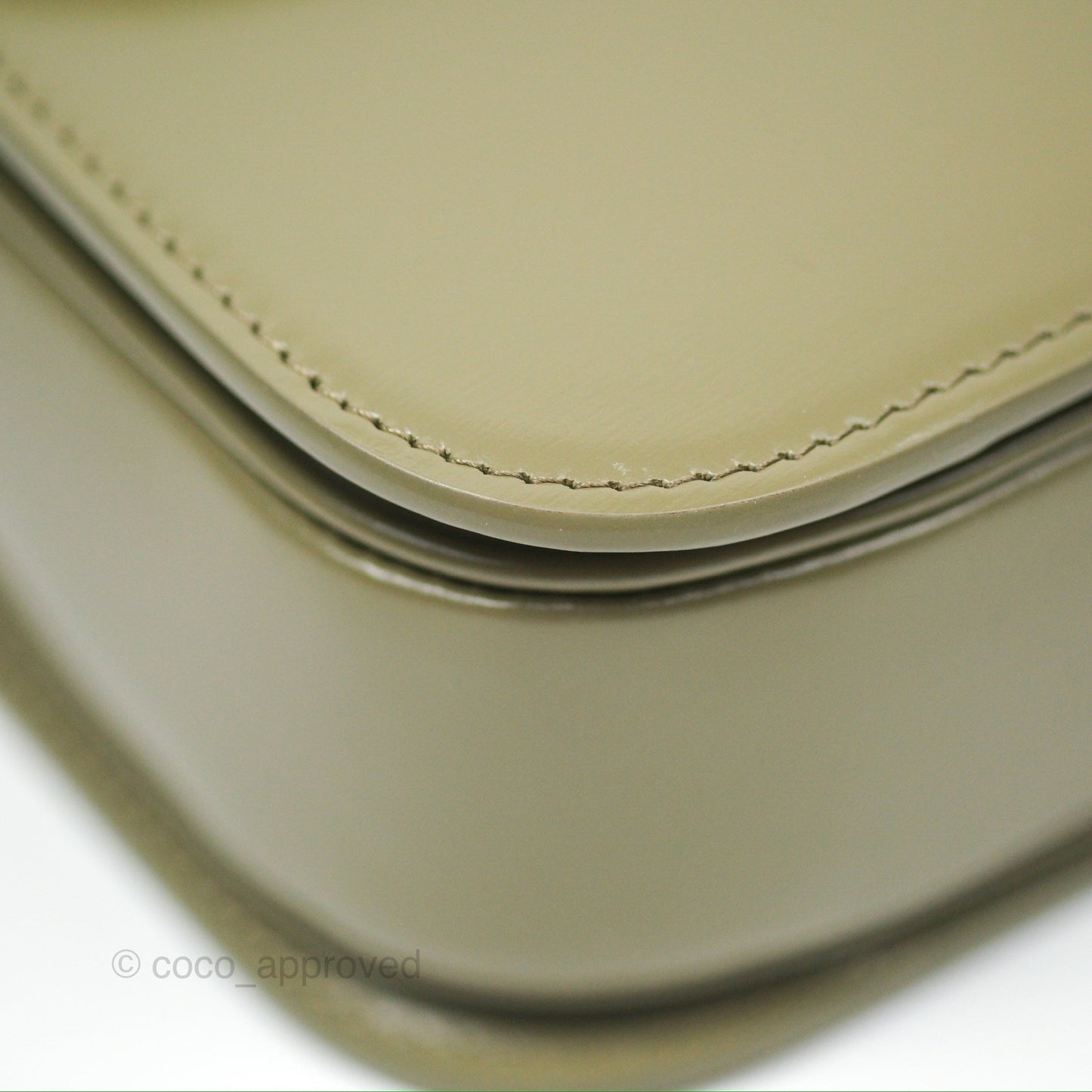 Celine Medium Triomphe Soft Khaki Shiny Calfskin