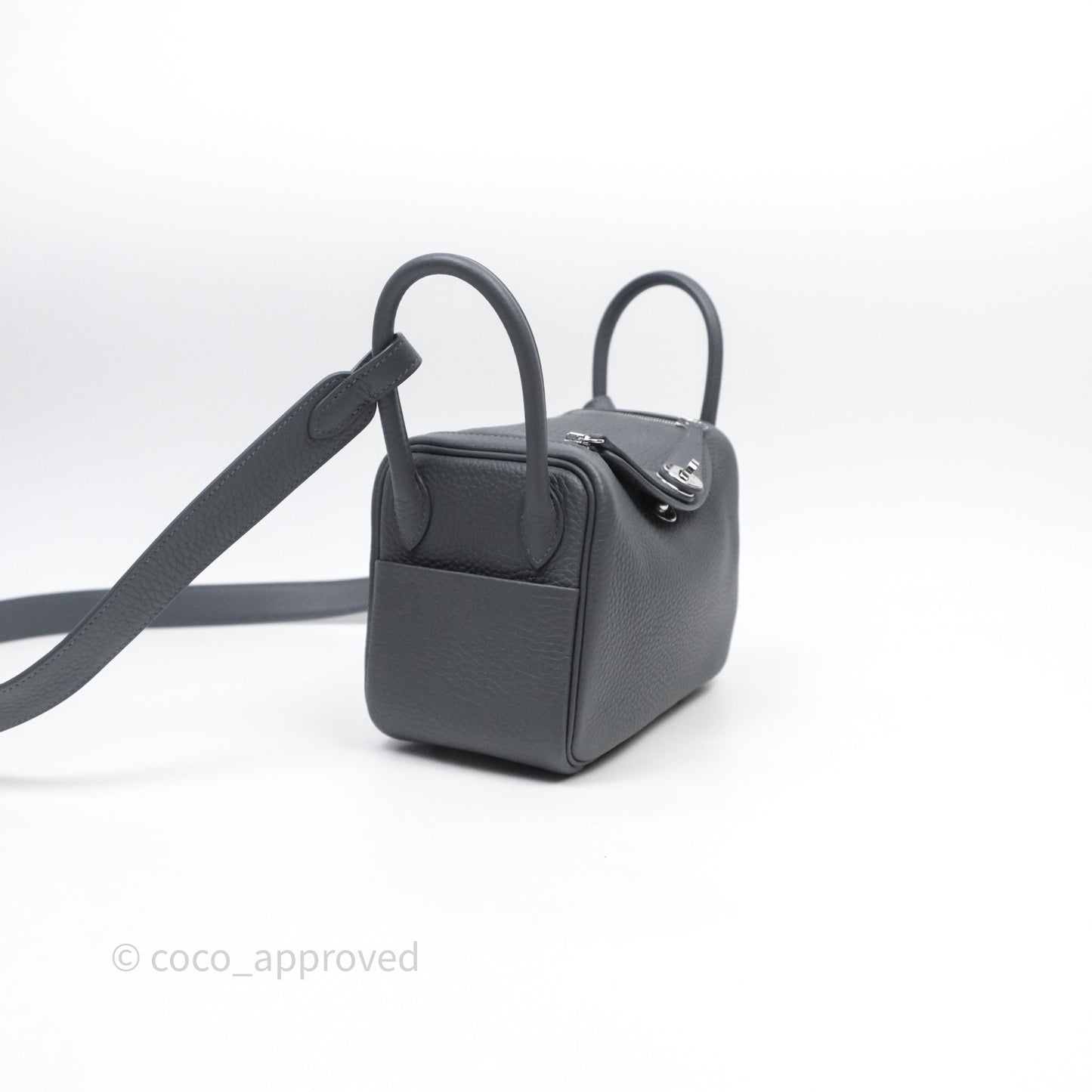 Hermès Mini Lindy II 85 Ardoise Clemence Palladium Hardware
