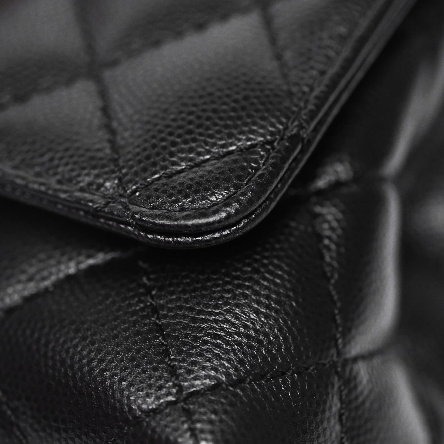 Chanel Mini Coco Handle Quilted Black Caviar Gold Hardware