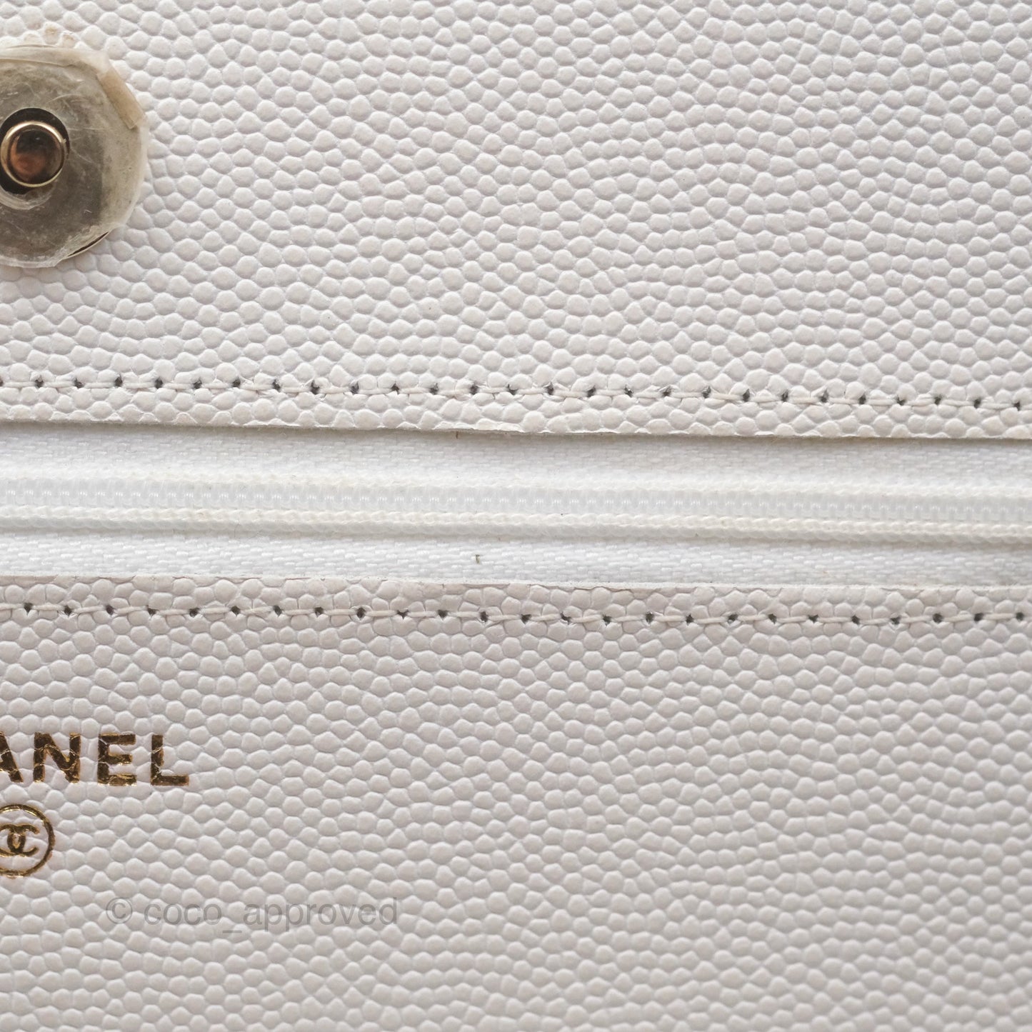 Chanel Quilted Classic Wallet on Chain WOC White Caviar Gold Hardware