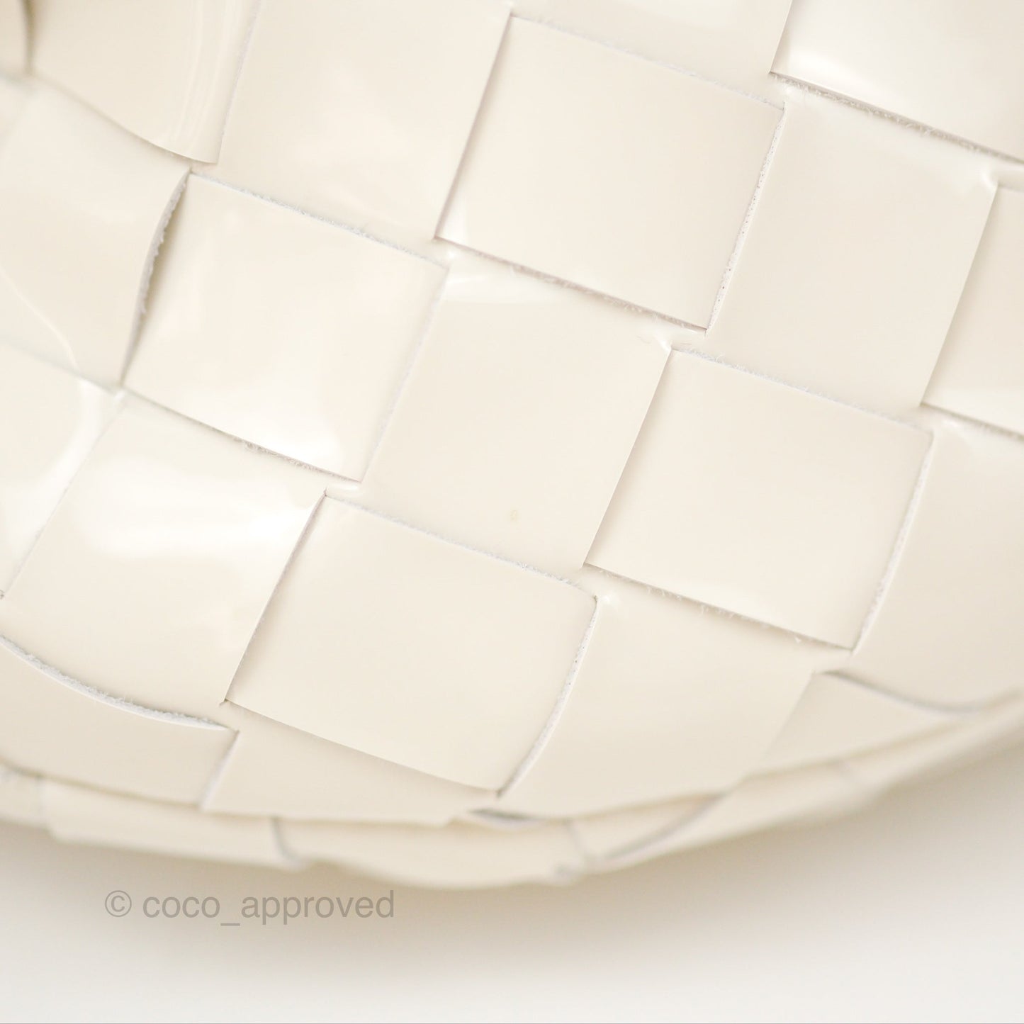 Bottega Veneta Mini Jodie Bag Intrecciato White Patent