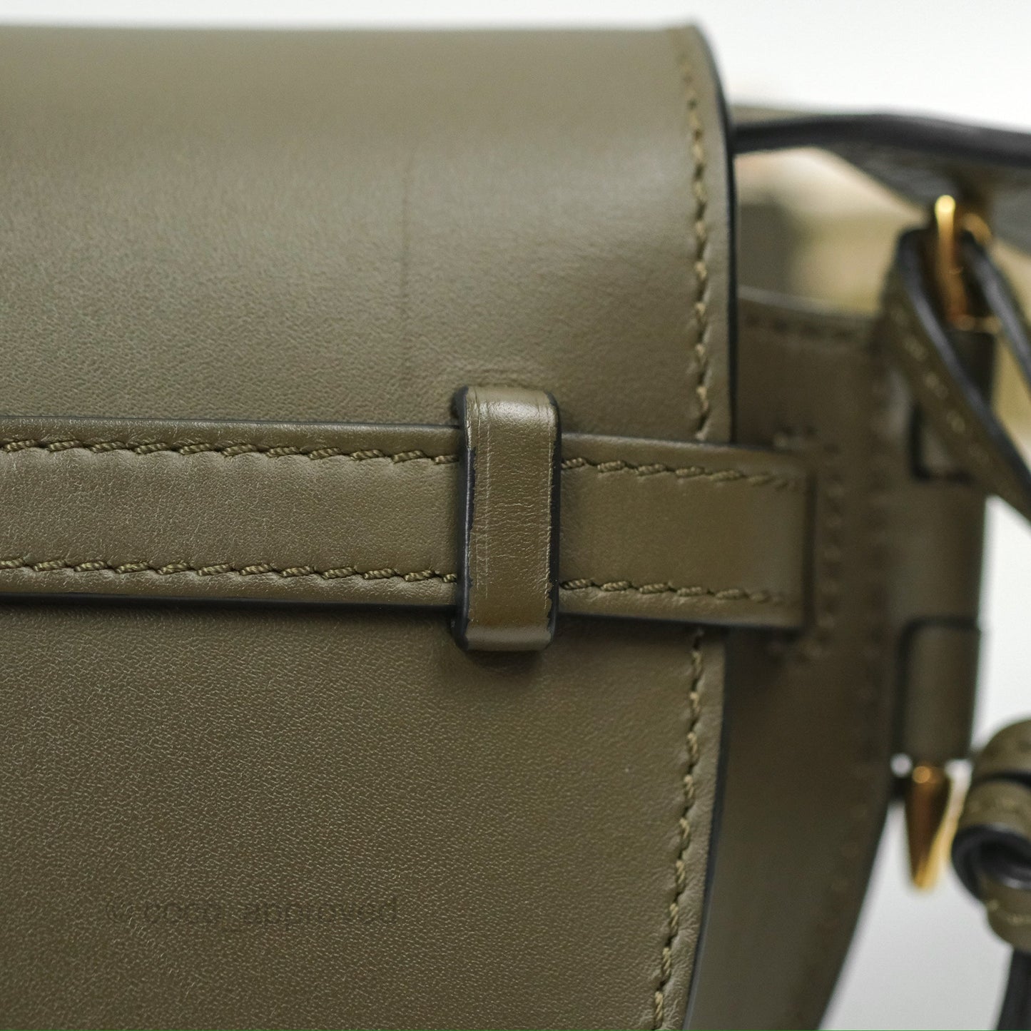 Loewe Mini Gate Dual Bag Soft Calfskin & Jacquard Strap Autumn Green