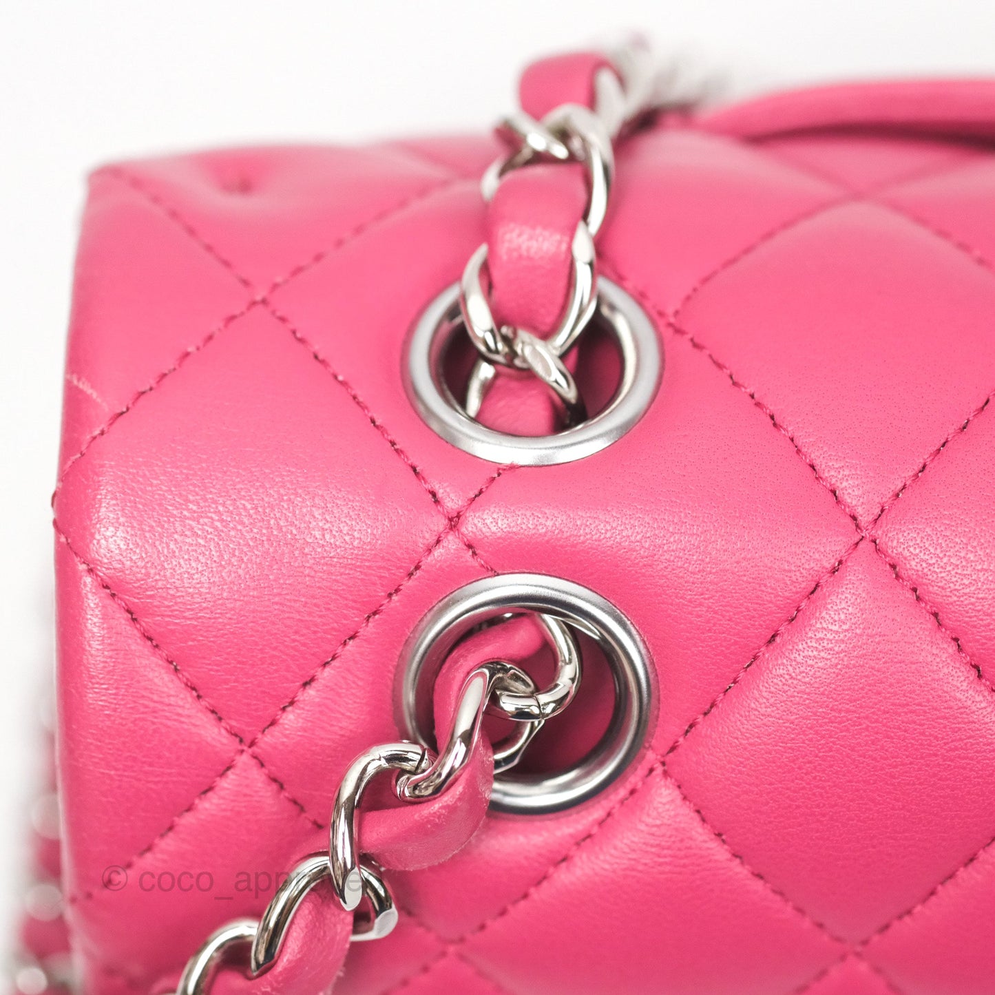 Chanel Classic M/L Medium Flap Quilted Dark Pink Lambskin Silver Hardware