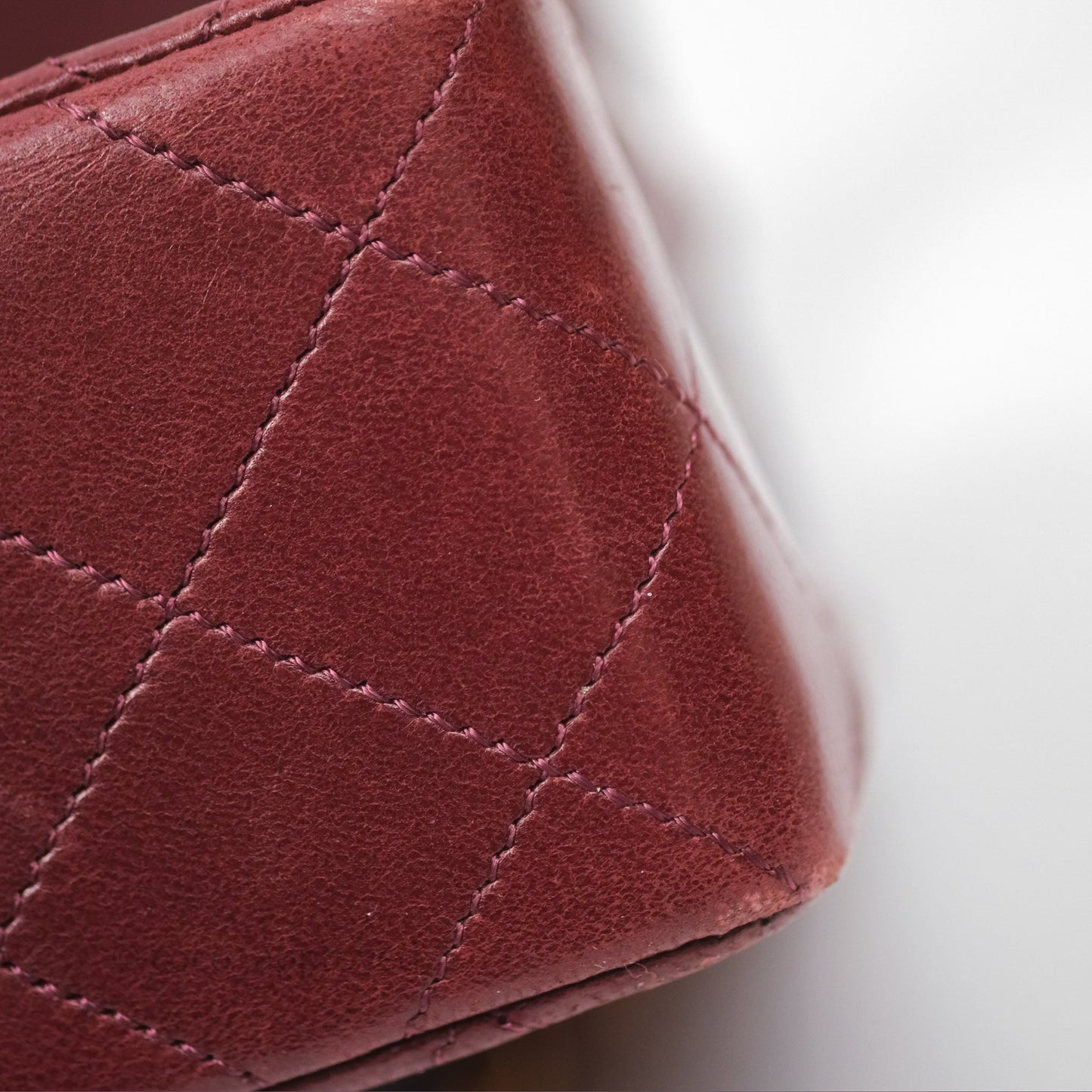 Chanel Vintage Mini Square Burgundy Lambskin 24K Gold Hardware