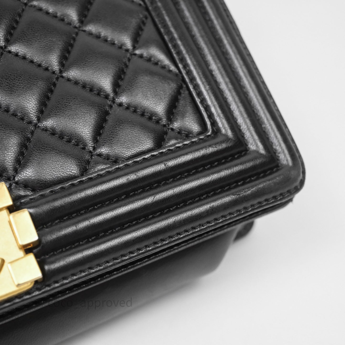 Chanel Medium Boy Quilted Black Lambskin Aged Gold Hardware