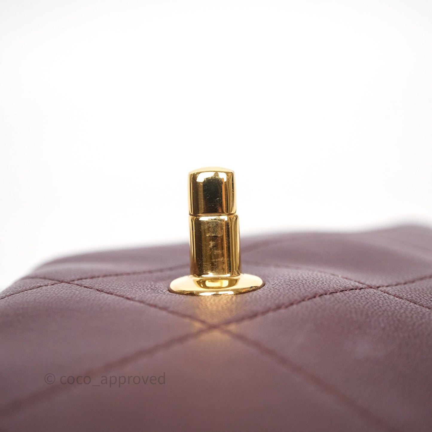 Chanel Quilted Shoulder Flap Bag Red Burgundy Lambskin Gold Hardware