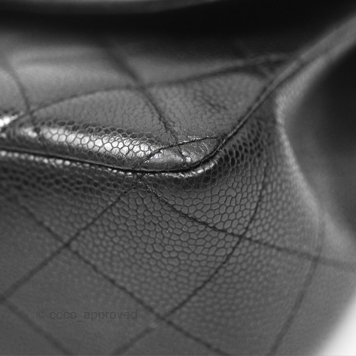Chanel Jumbo Single Flap Quilted Black Caviar Silver Hardware