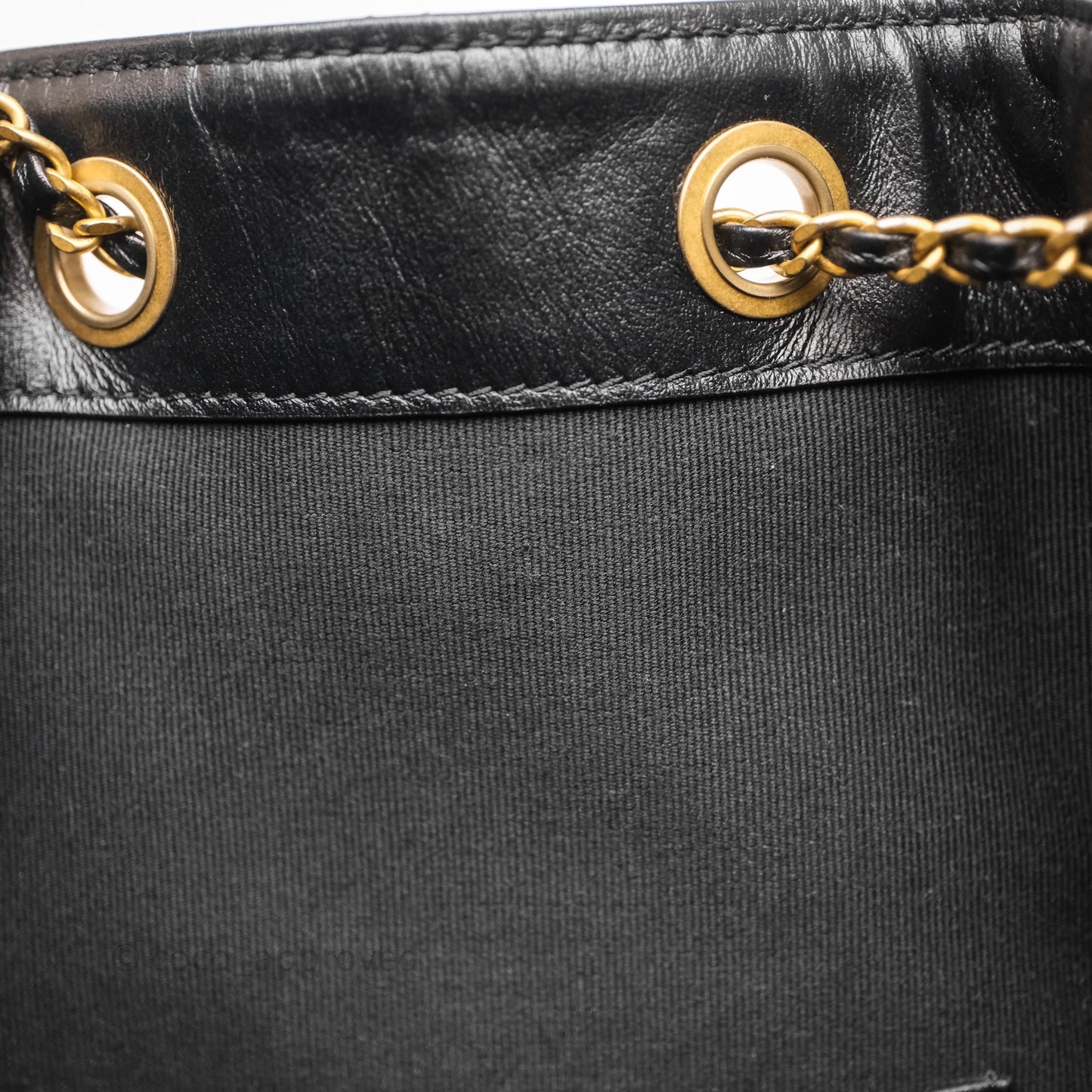 Chanel 25 Medium Black Crumpled Calfskin Aged Gold Hardware