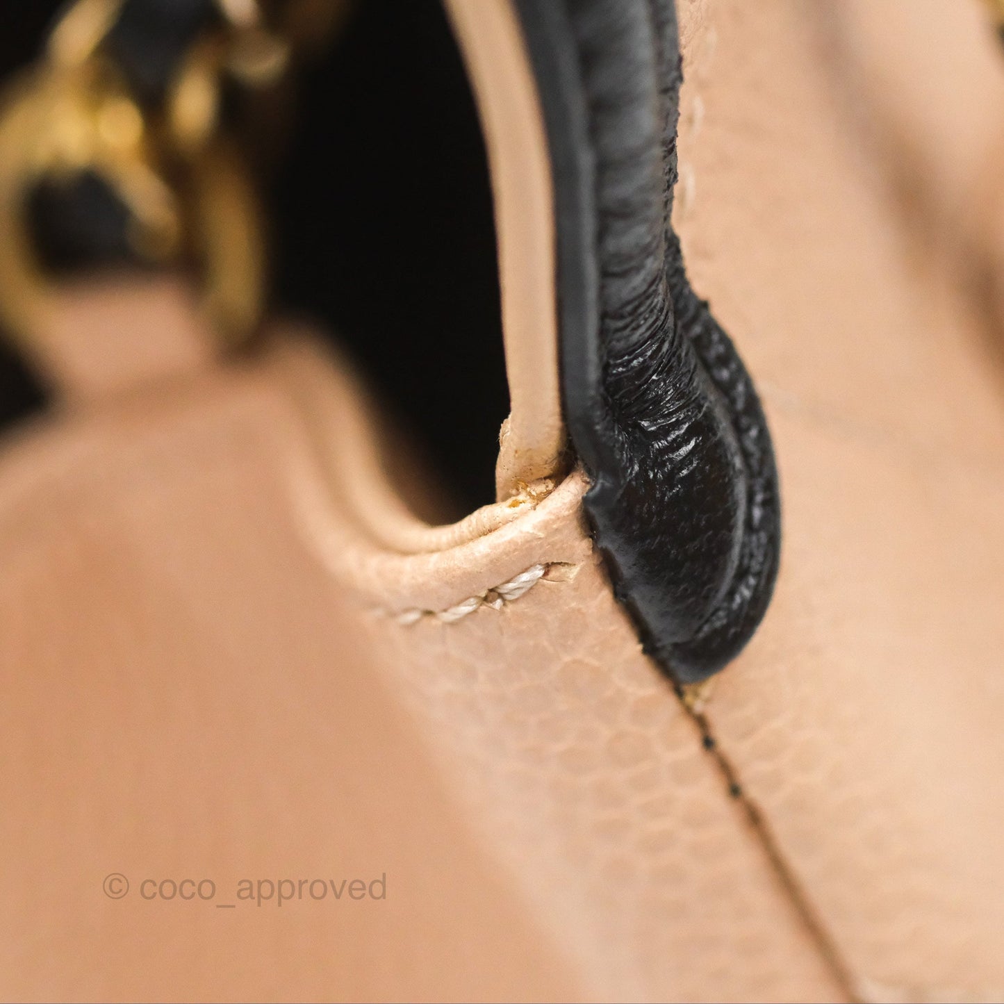 Chanel Quilted Small CC Filigree Flap Beige Black Caviar