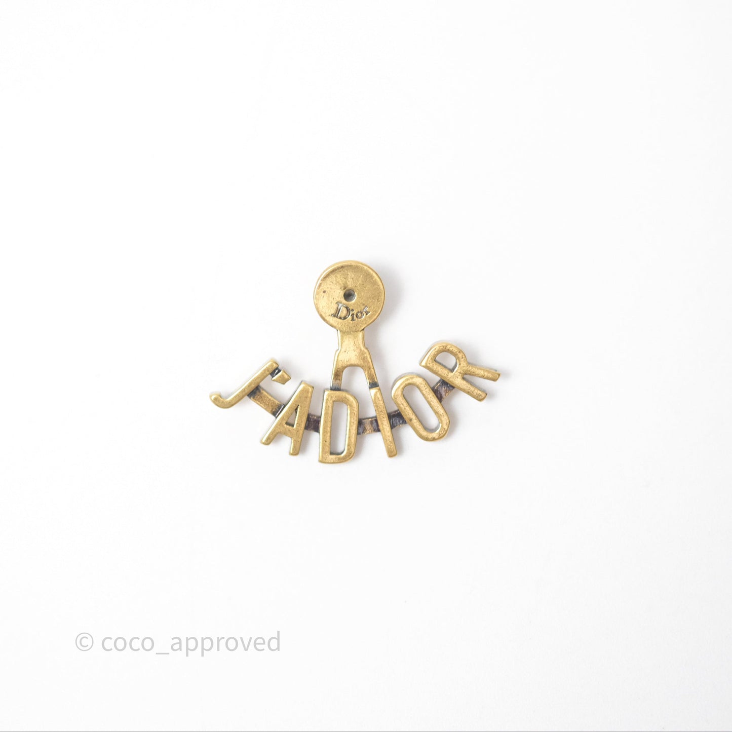 Christian Dior J'Adior Bee Earrings Aged Gold Tone