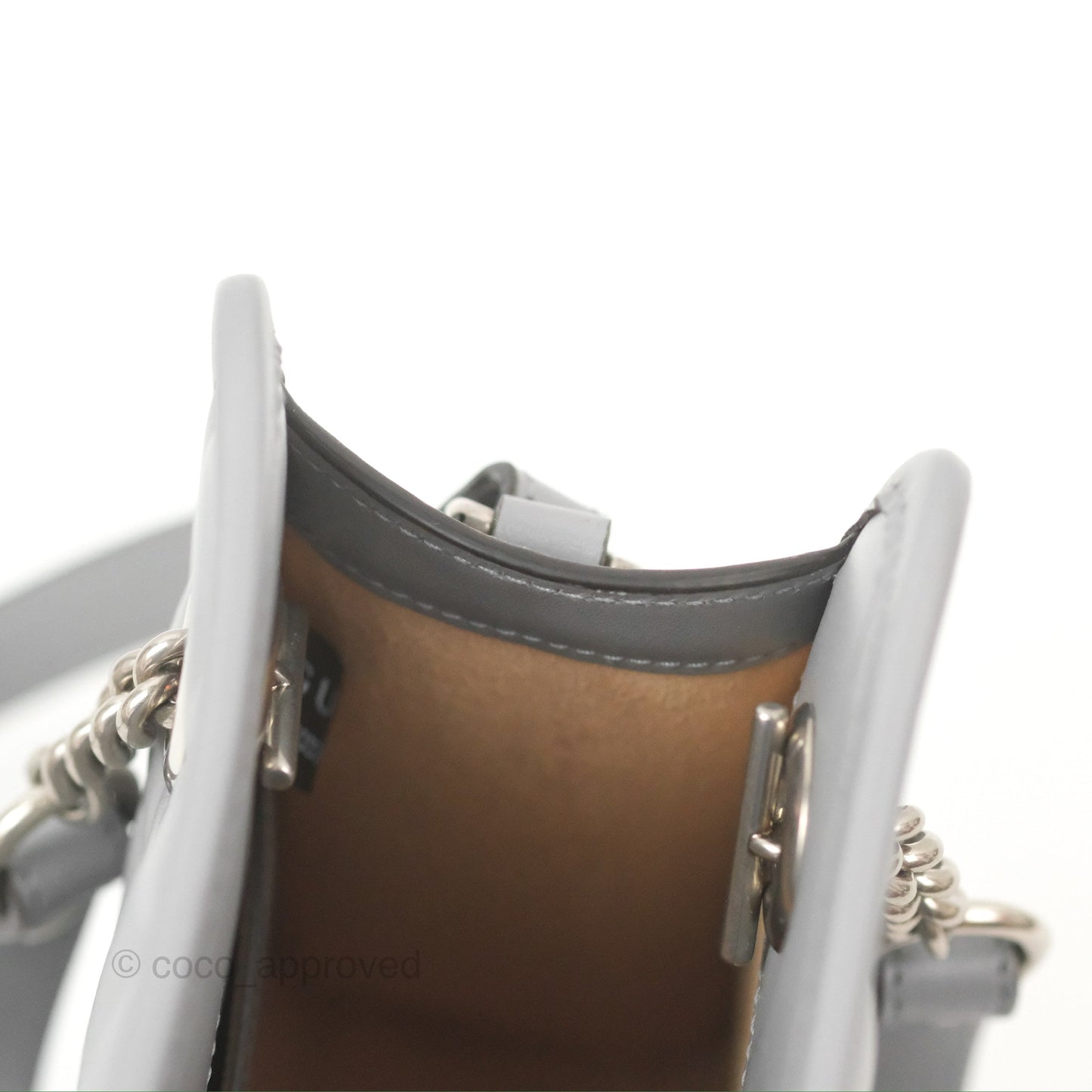 Gucci Mini GG Marmont Vertical Tote Bag Grey Silver Hardware