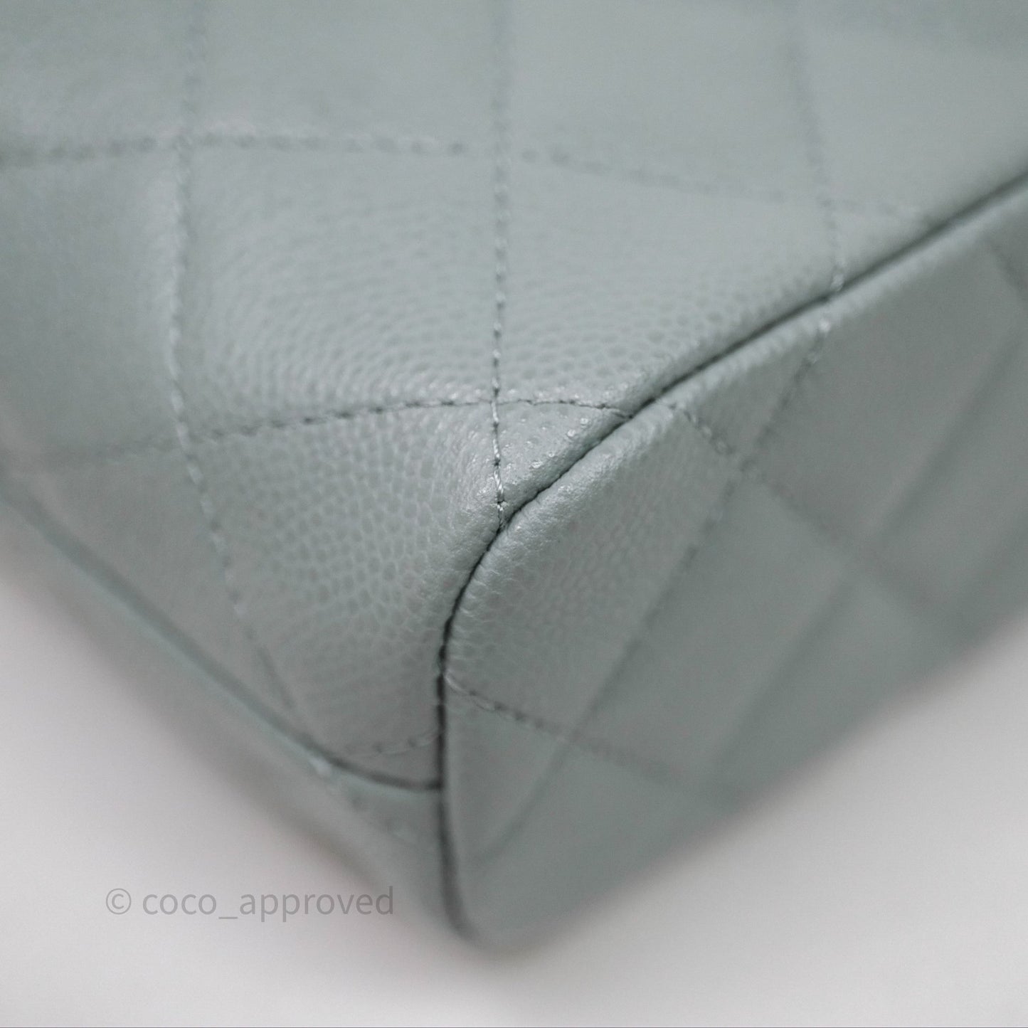 Chanel Hobo With Chain Quilted Tiffany Green Grey Caviar Gold Hardware