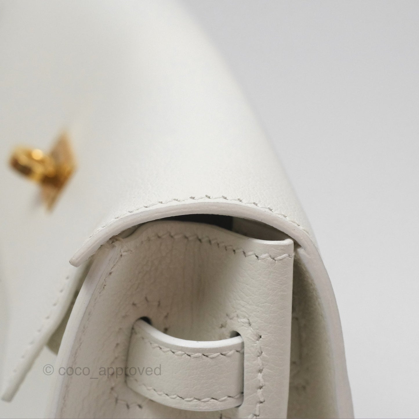 Hermès Kelly Danse II Bag White Evercolor Gold Hardware