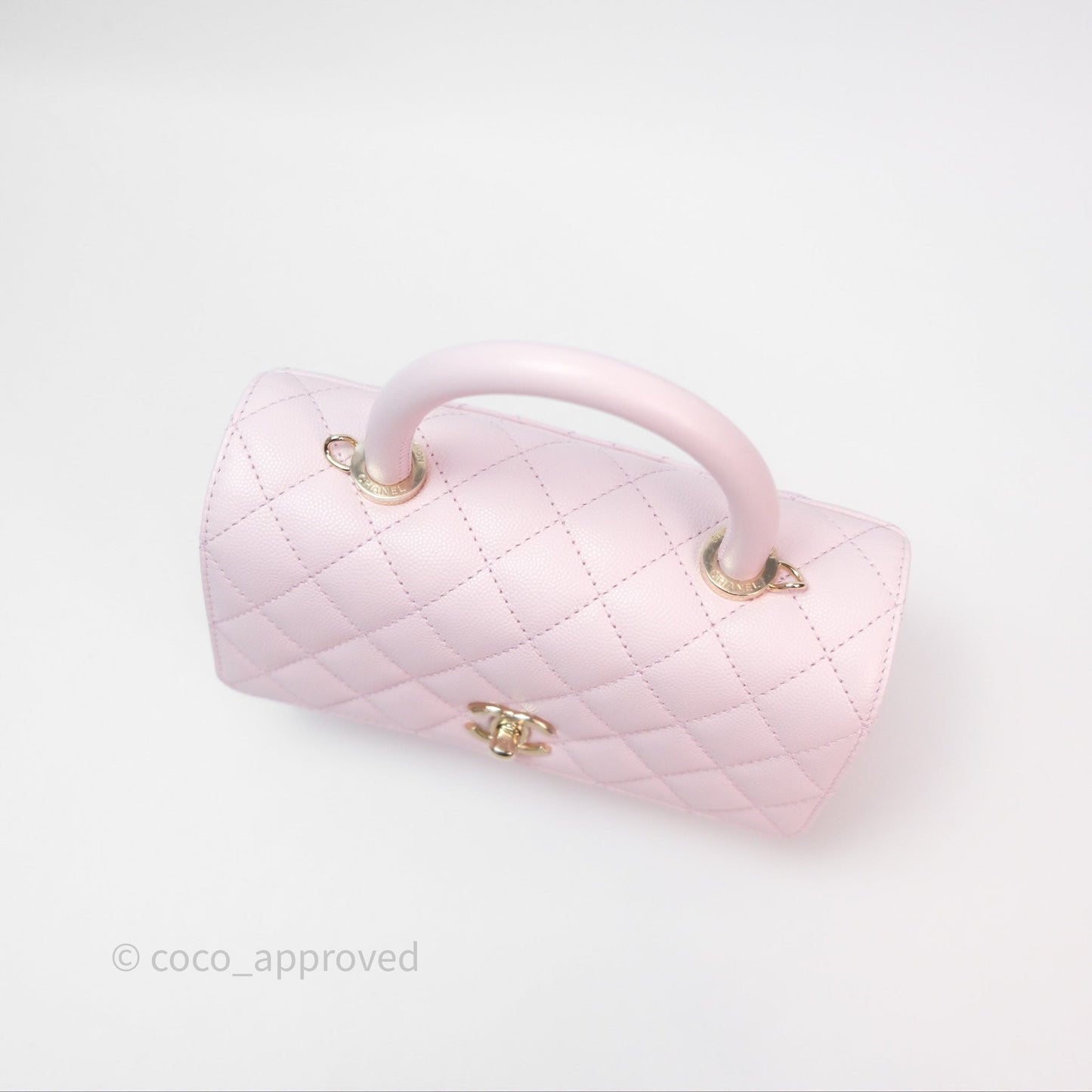 Chanel Small Coco Handle Light Pink Caviar Gold Hardware