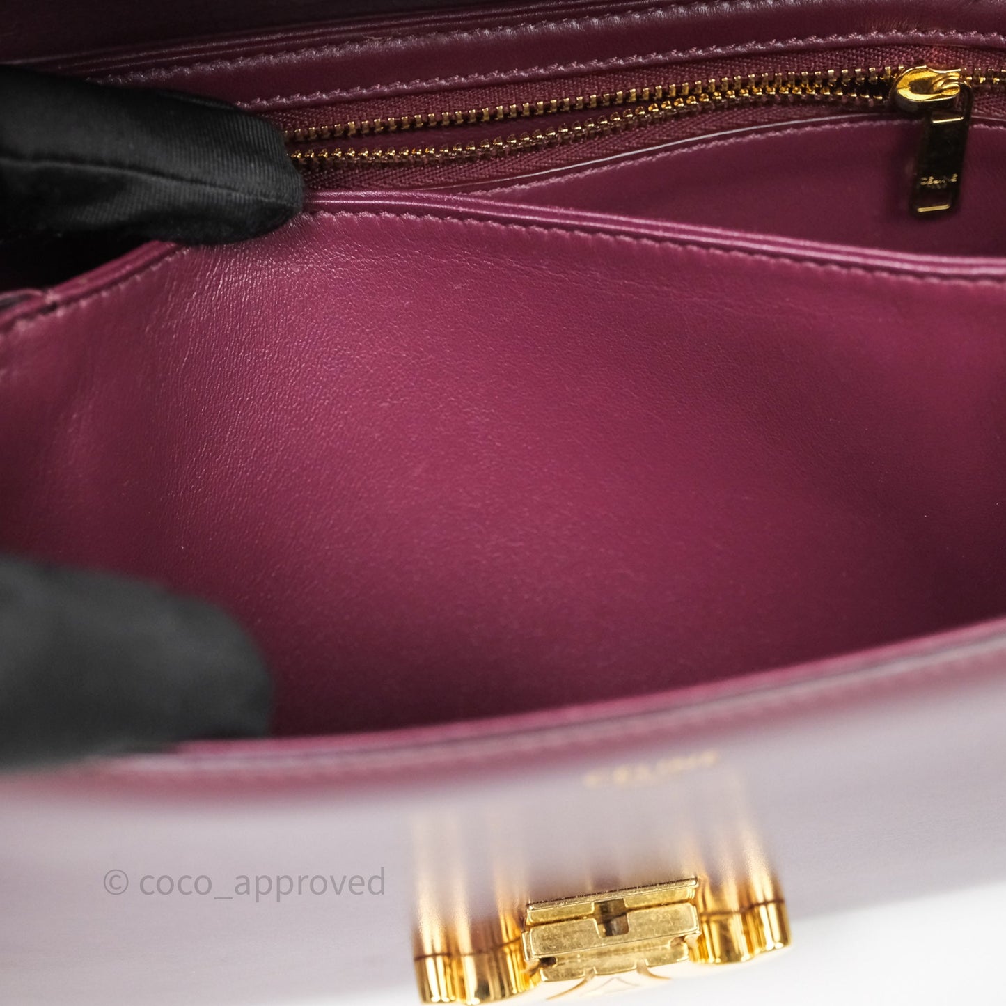 Celine Medium Triomphe Acai Burgundy Shiny Calfskin Gold Hardware