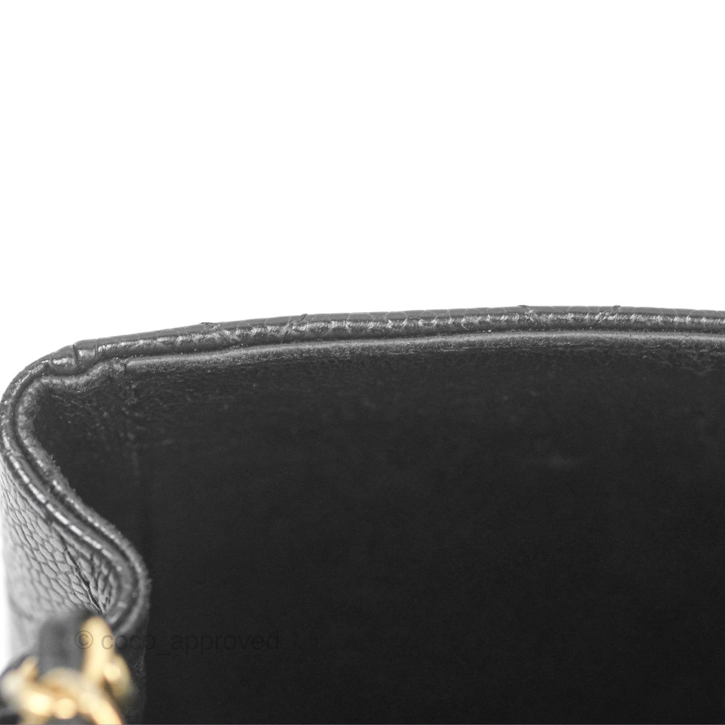 Chanel Vintage Mini Square Quilted Black Caviar Gold Hardware