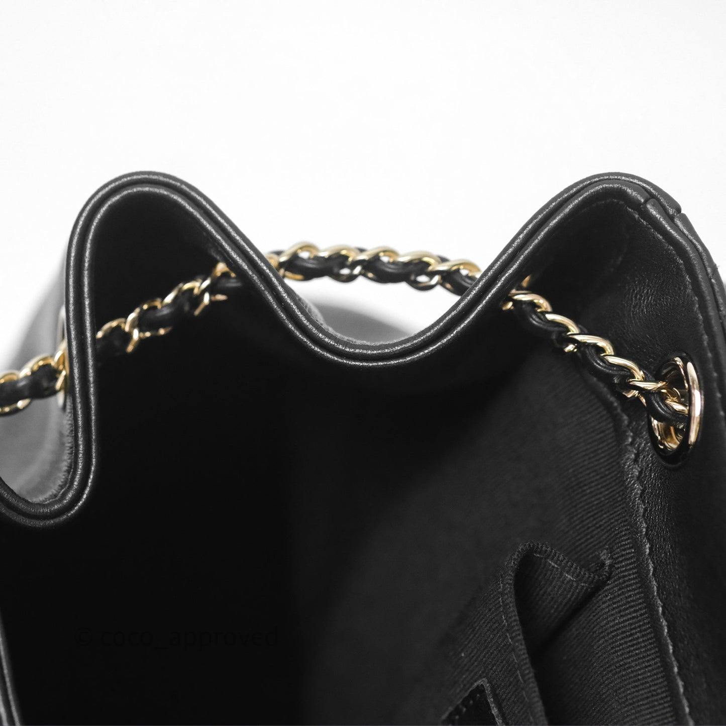 Chanel Quilted Large Duma Drawstring Backpack Black Calfskin