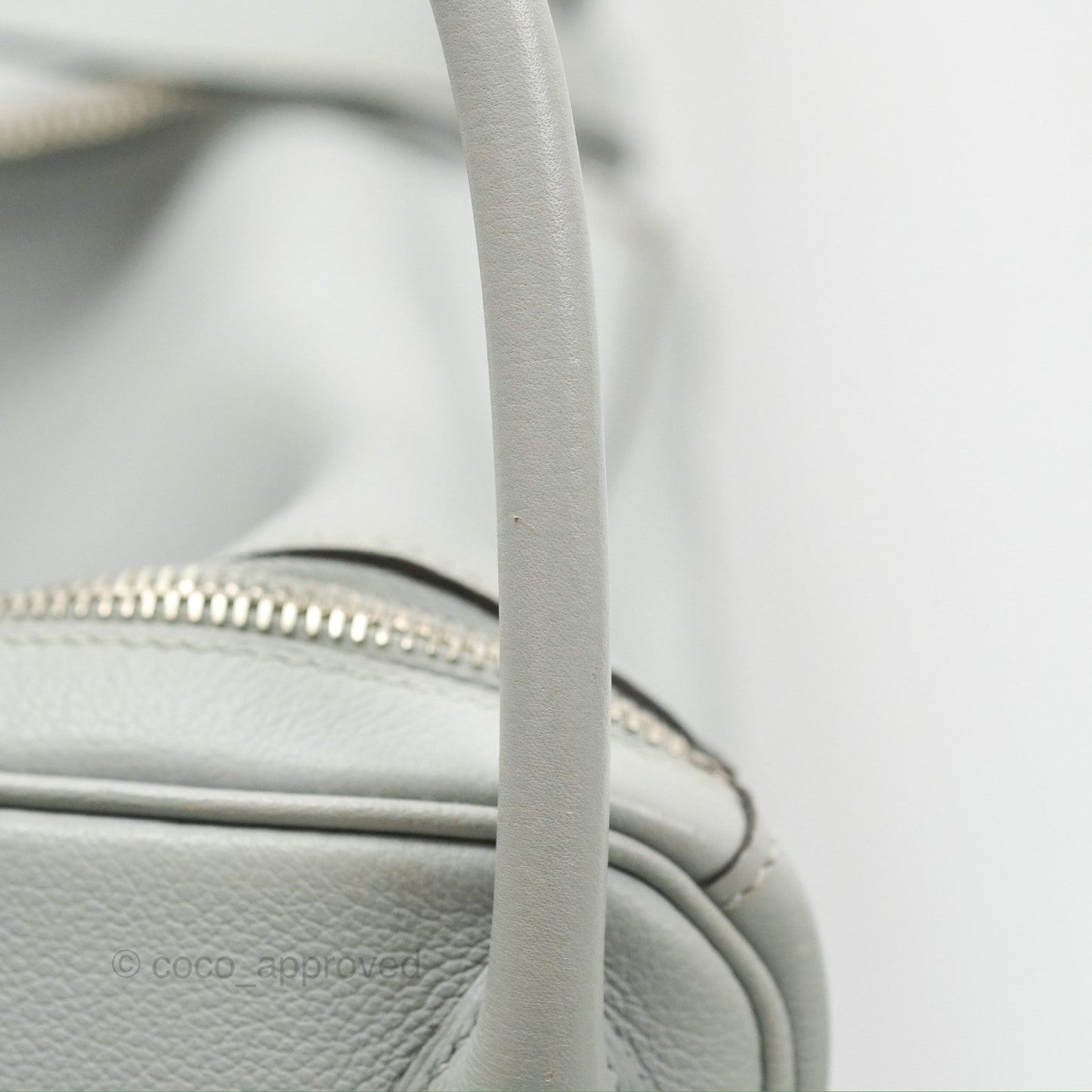 Hermès Lindy 30 Bleu Glacier Evercolor Palladium Hardware