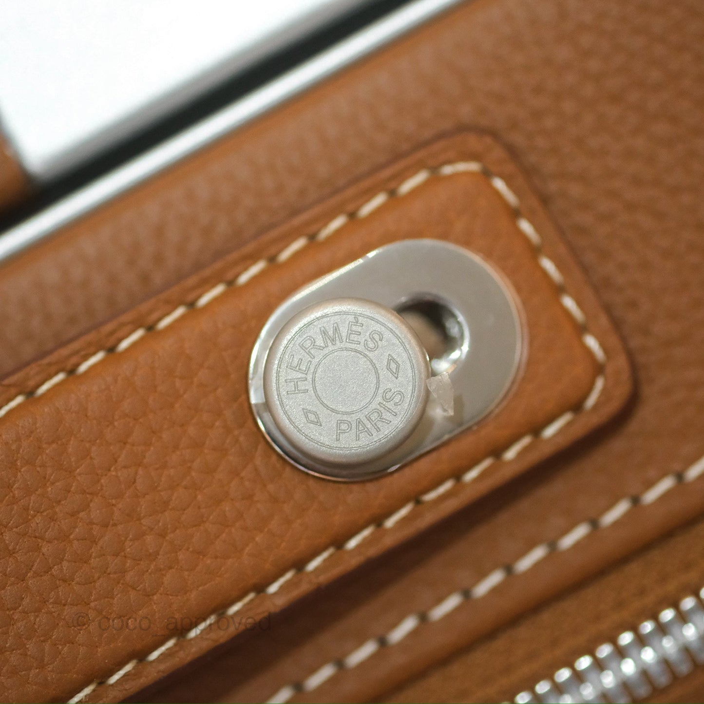 Hermès R.M.S Cabin 55 Suitcase in Ecru-Beige/ Fauve/ Orange Canvas Gold Clemence Palladium Hardware