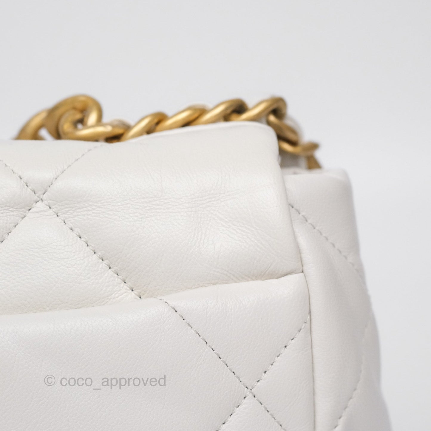 Chanel 19 Small Pearly White Mixed Hardware