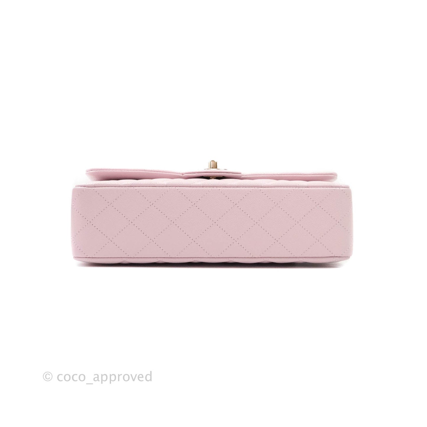 Chanel M/L Medium Double Flap Bag Lilac Rose Clair Caviar Gold Hardware 21S