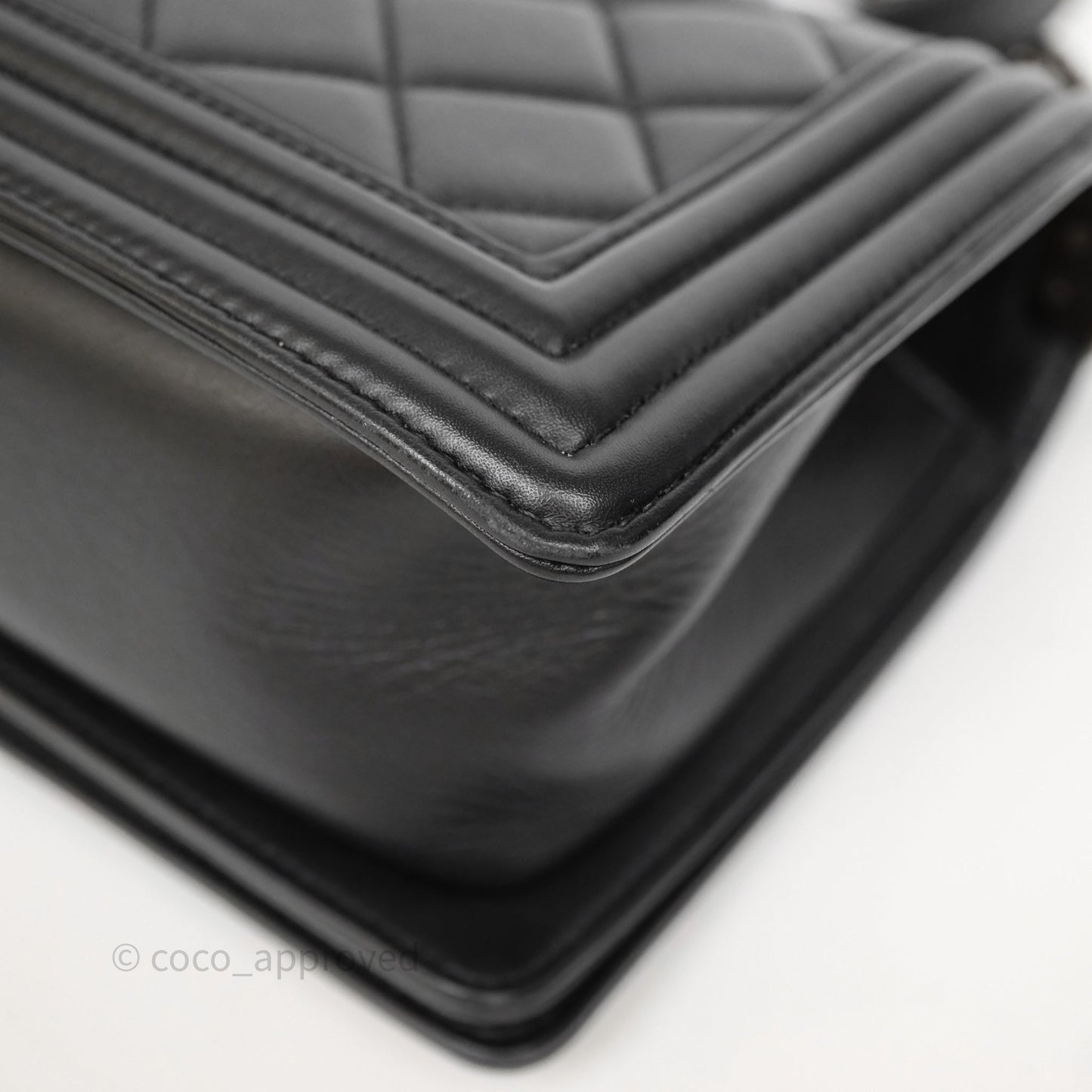 Chanel Quilted Medium Boy Black Lambskin Ruthenium Hardware
