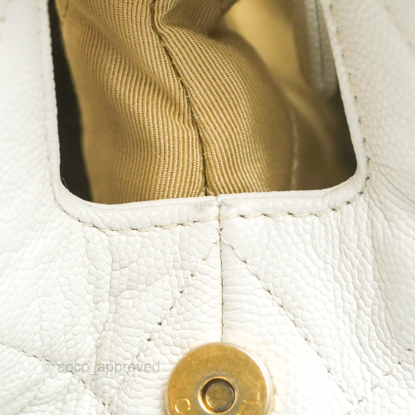 Chanel A Real Catch Shopping Bag White Caviar