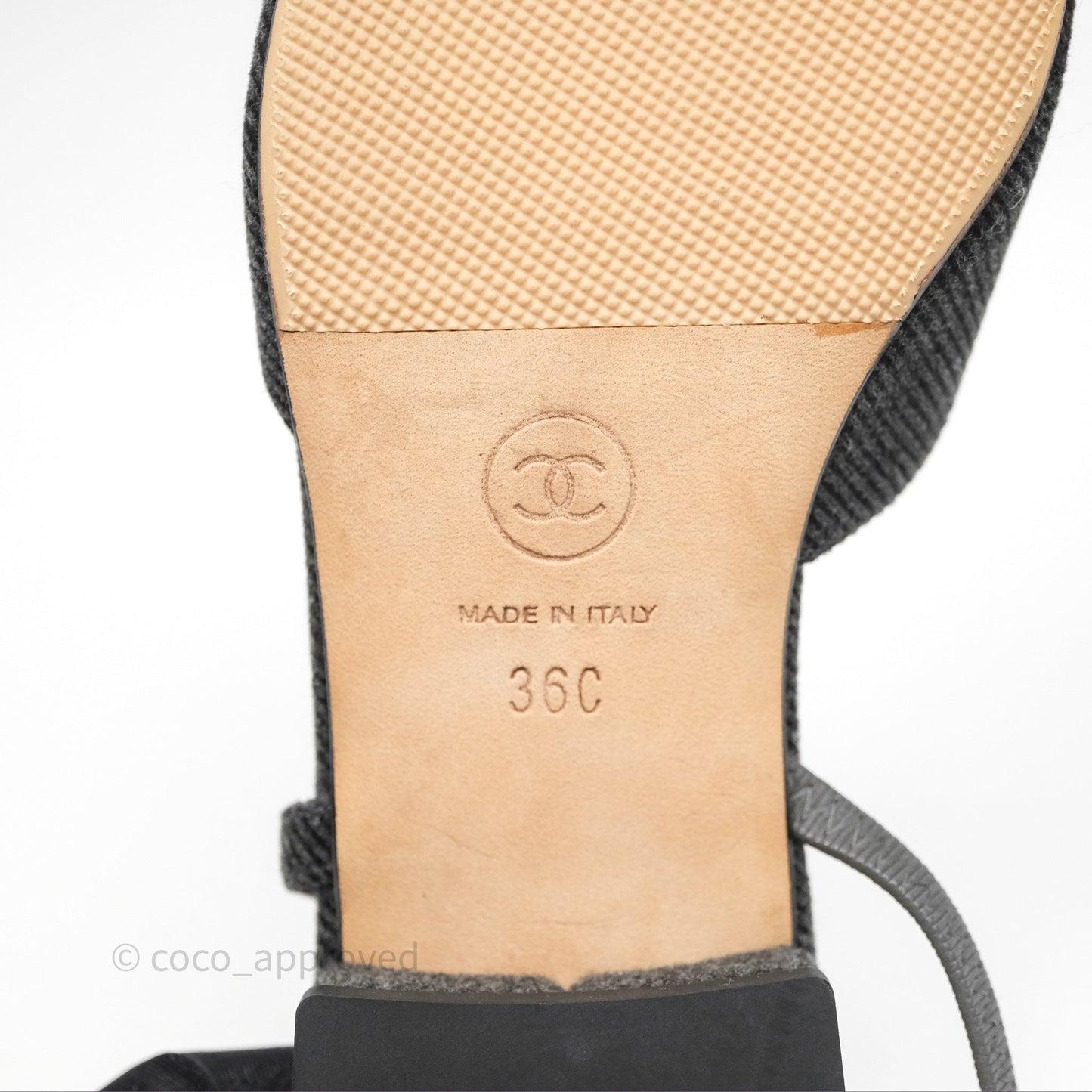 Chanel Classic Slingback Black/Grey Tweed Size 36