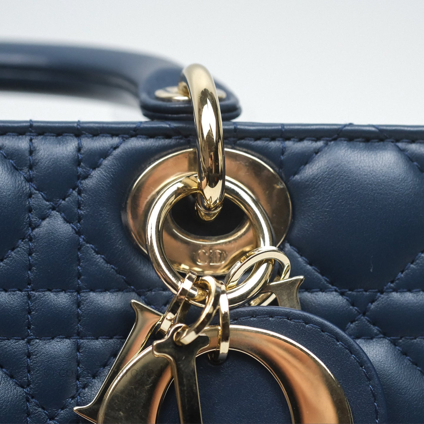 Christian Dior Medium Lady D-Joy Bag Deep Ocean Blue Cannage Lambskin