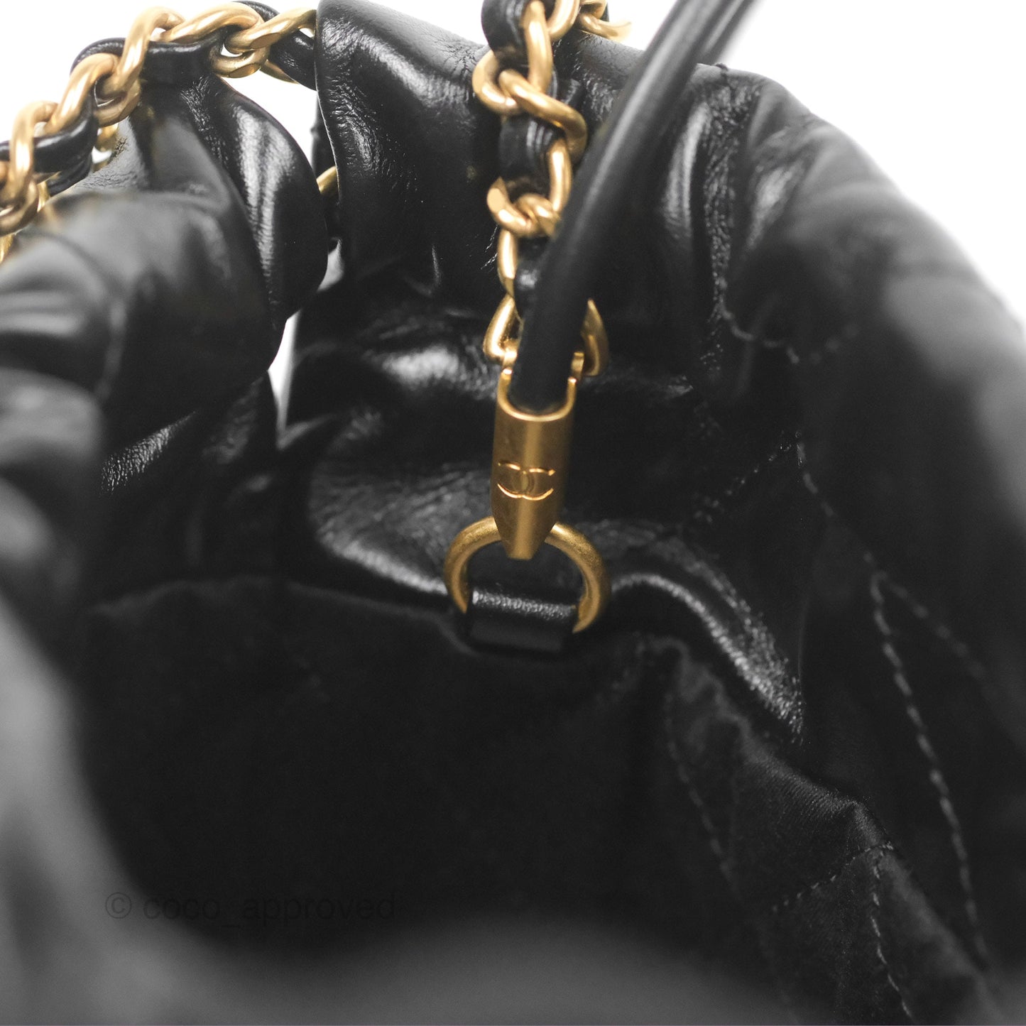 Chanel 22 Mini Bag Black Crumpled Calfskin