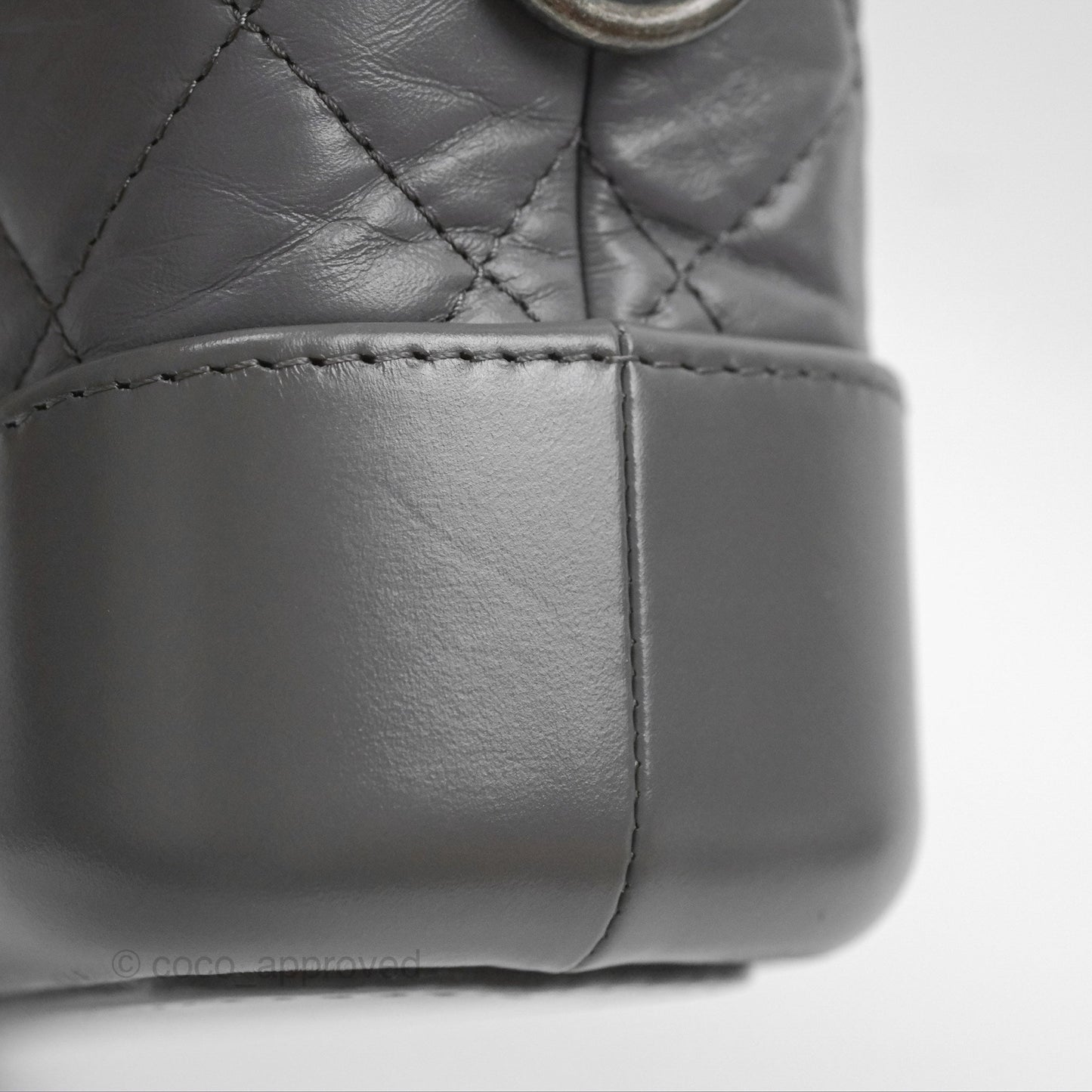 Chanel Small Gabrielle Hobo Quilted Dark Grey Aged Calfskin