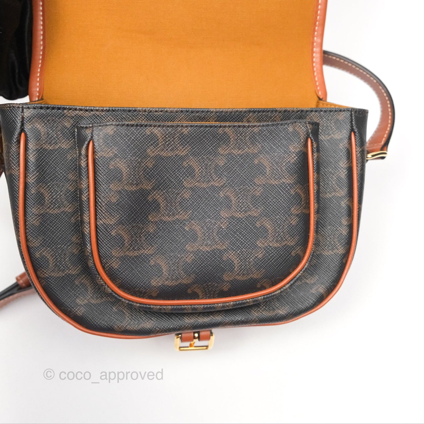 Celine Medium Folco Bag Triomphe Canvas Tan