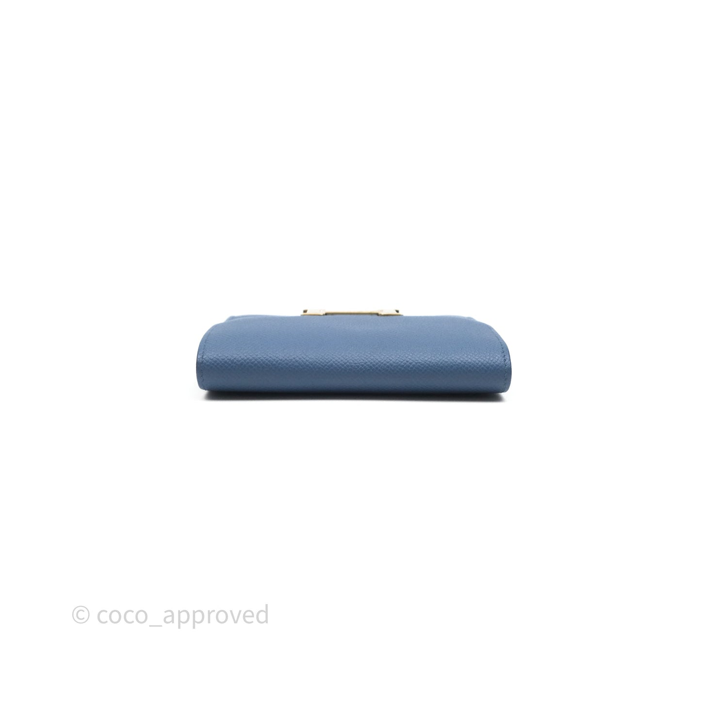 Hermès Constance Short Wallet Bleu Agate R2 Epsom Gold Hardware