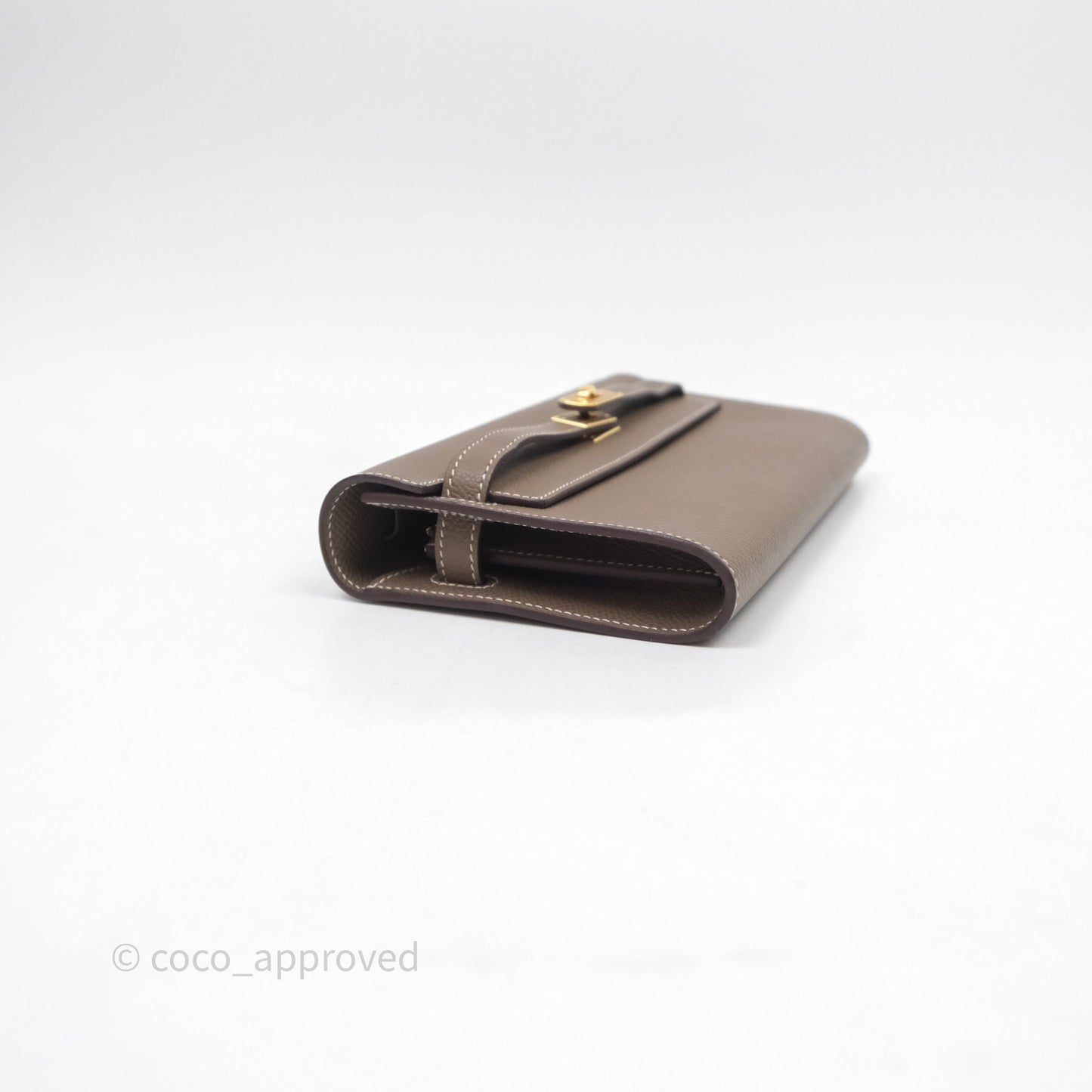 Hermès Kelly To Go Wallet Etoupe 18 Epsom Gold Hardware