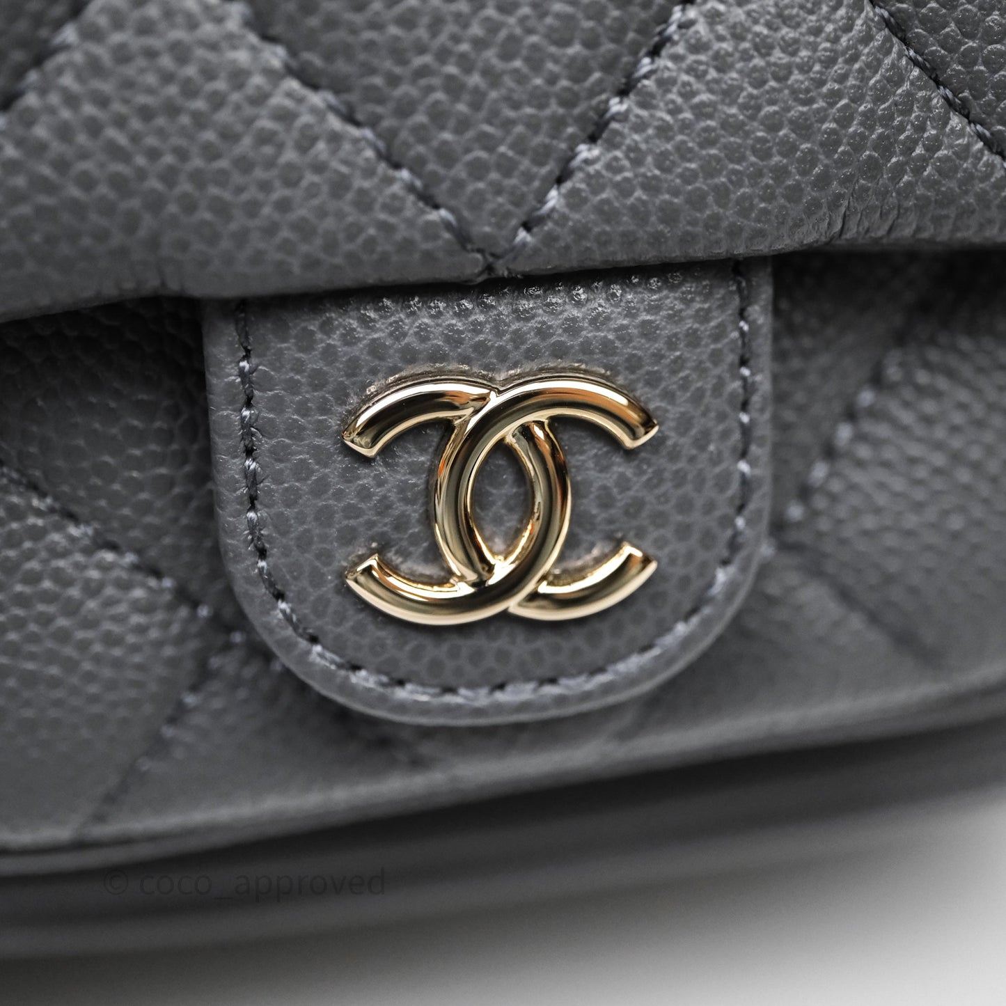 Chanel Small Duma Backpack Dark Grey Caviar Gold Hardware 23K